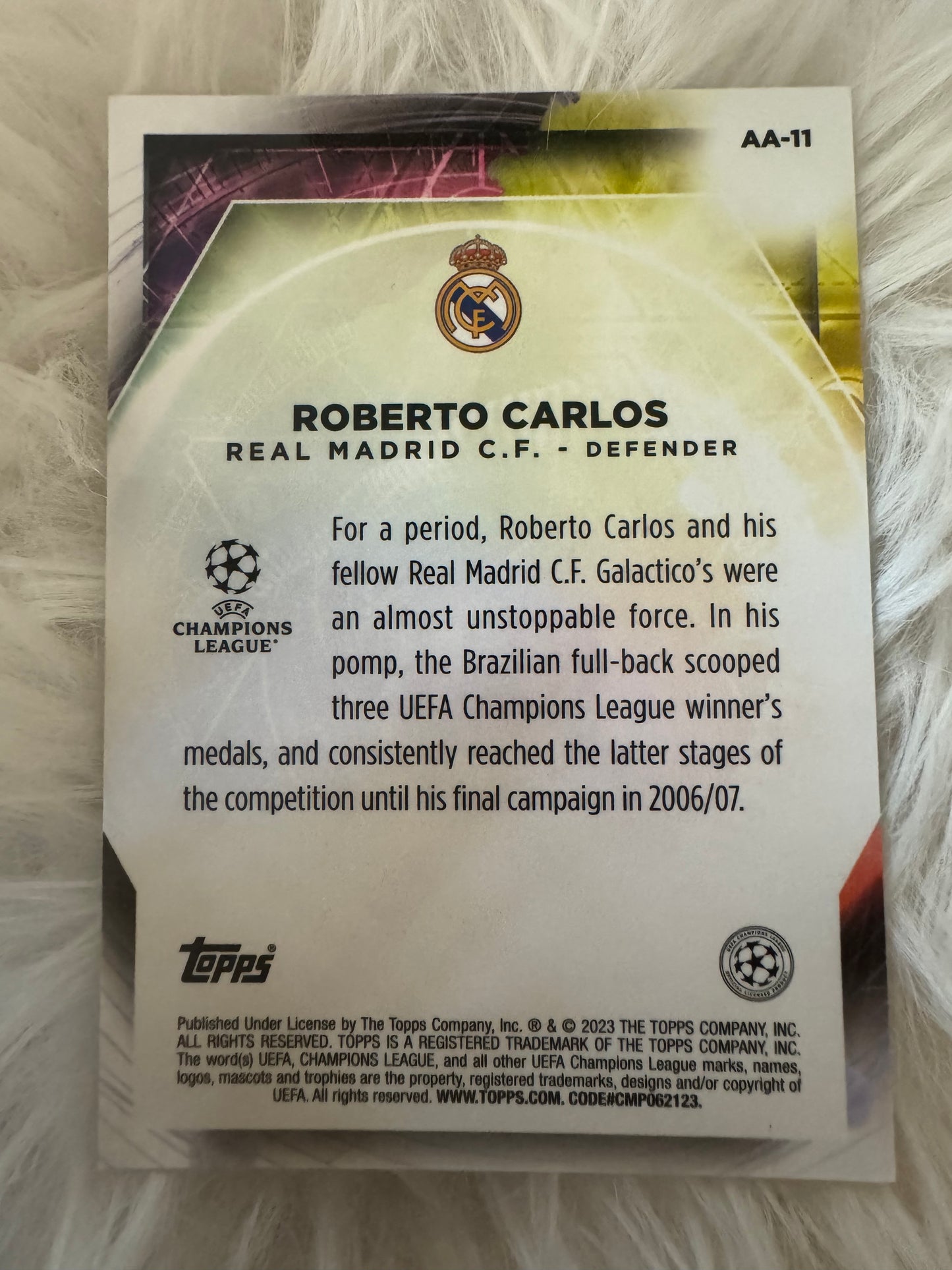 ROBERTO CARLOS REAL MADRID  CARD